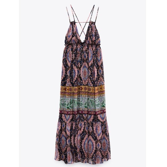 Zara Paisley Print Flowy Maxi Dress - Picture 11 of 16